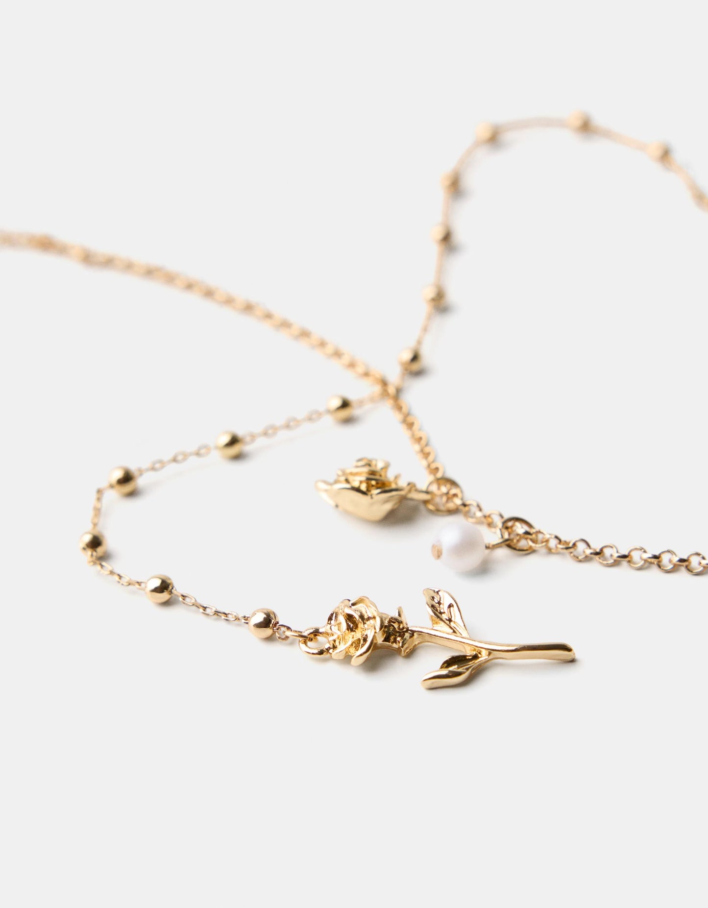 Long rose necklace