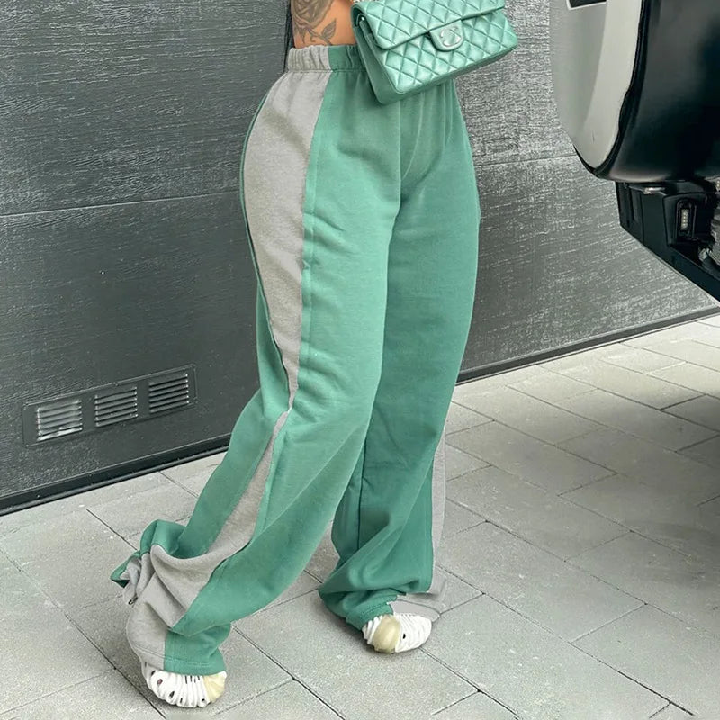 CASUAL SPORTY PATCHWORK Y2K PANTS