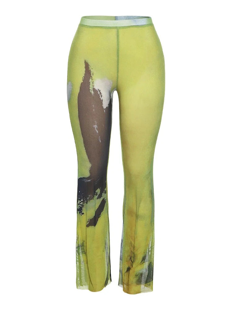 HERVLICA MESH TIE DYE PRINT AESTHETIC PANTS
