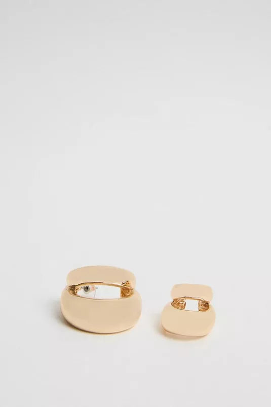 Chunky Hoops and Ear Cuff 3 Pack Earrings