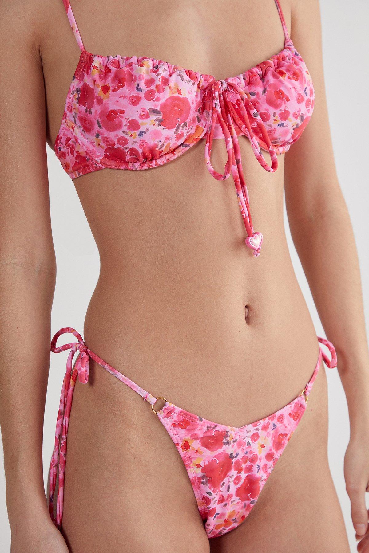 Ditsy Floral Ruched Underwire Bikini Set