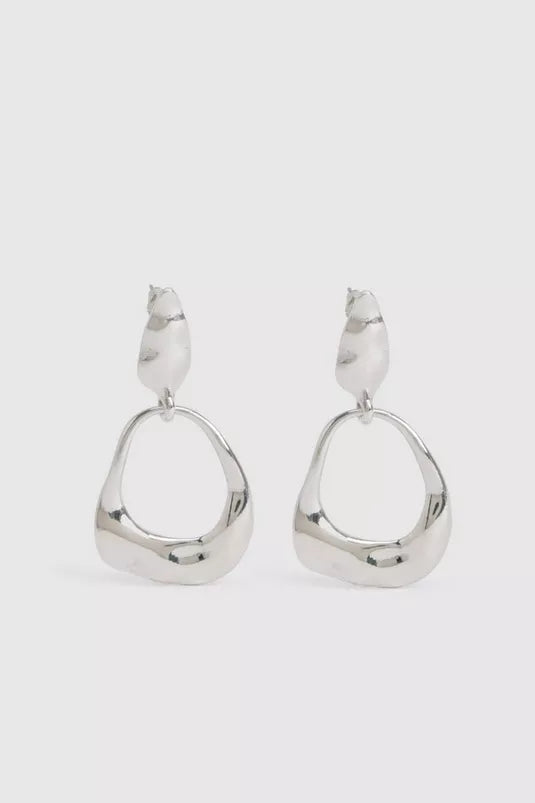 Silver Molten Earrings