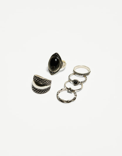 Pack of 6 boho rings