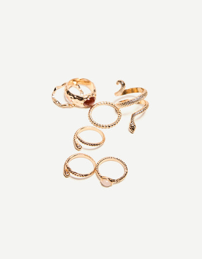 Pack of 7 snake rings