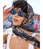 Slithery Style Snake Print Satin Scarf