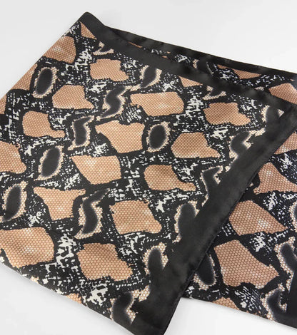 Slithery Style Snake Print Satin Scarf