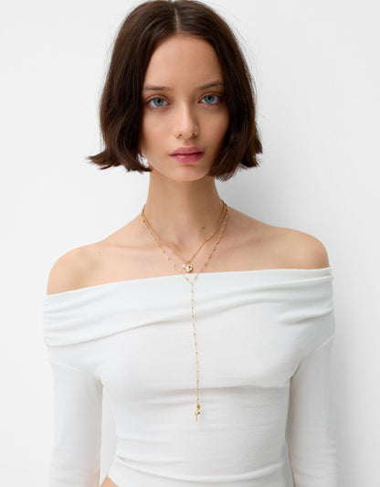 Long rose necklace
