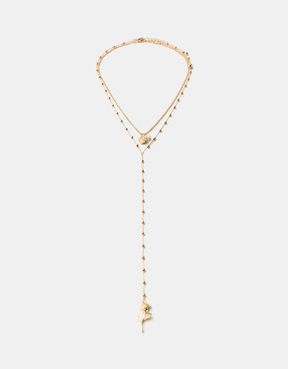 Long rose necklace