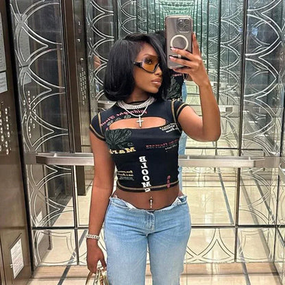 CUT OUT GRAPHIC TOP