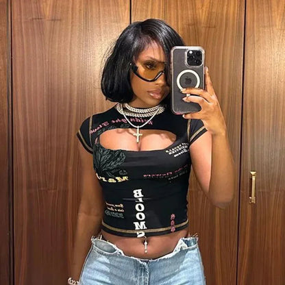 CUT OUT GRAPHIC TOP