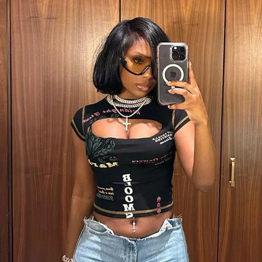 CUT OUT GRAPHIC TOP