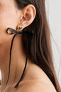 Heart Satin Bow Drop Earrings