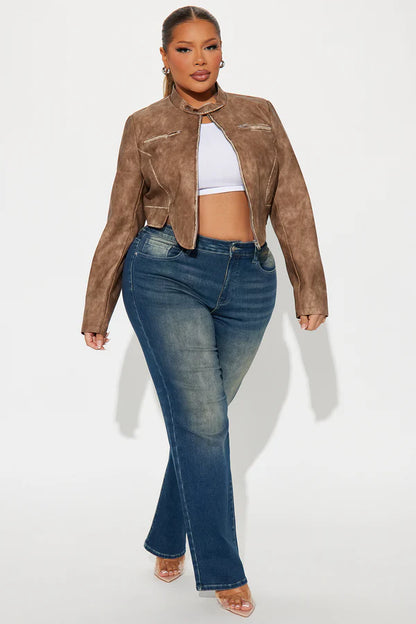 Ines Washed Faux Leather Jacket