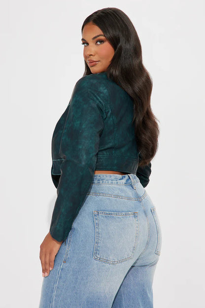 Ines Washed Faux Leather Jacket