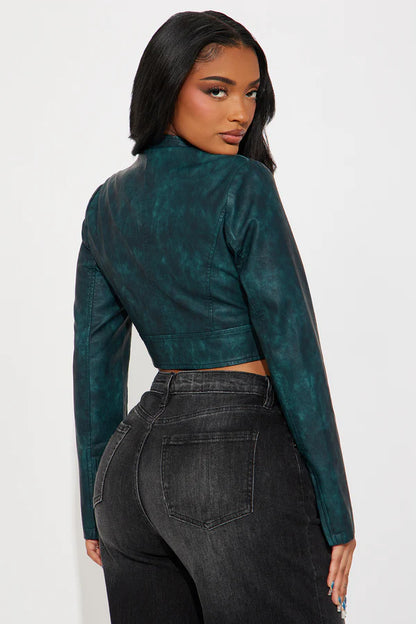 Ines Washed Faux Leather Jacket
