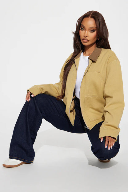 Leila Barn Jacket - Khaki..........