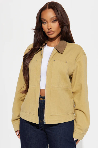 Leila Barn Jacket - Khaki..........