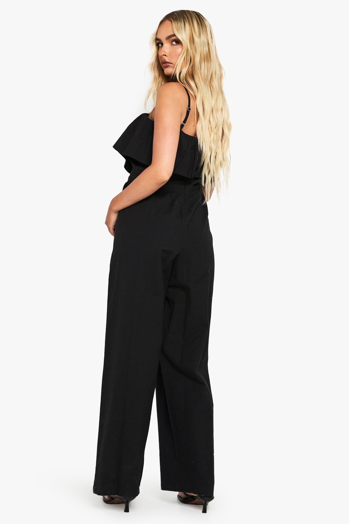 Cotton Blend Frill Jumpsuit