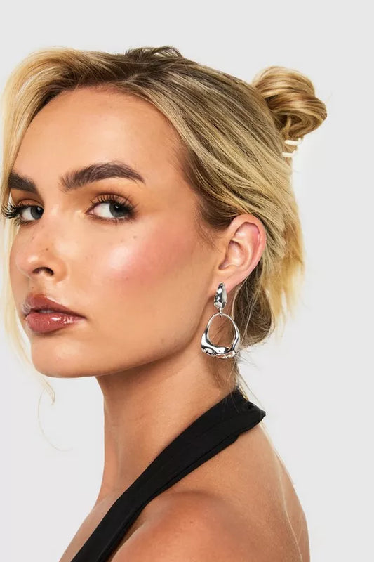 Silver Molten Earrings